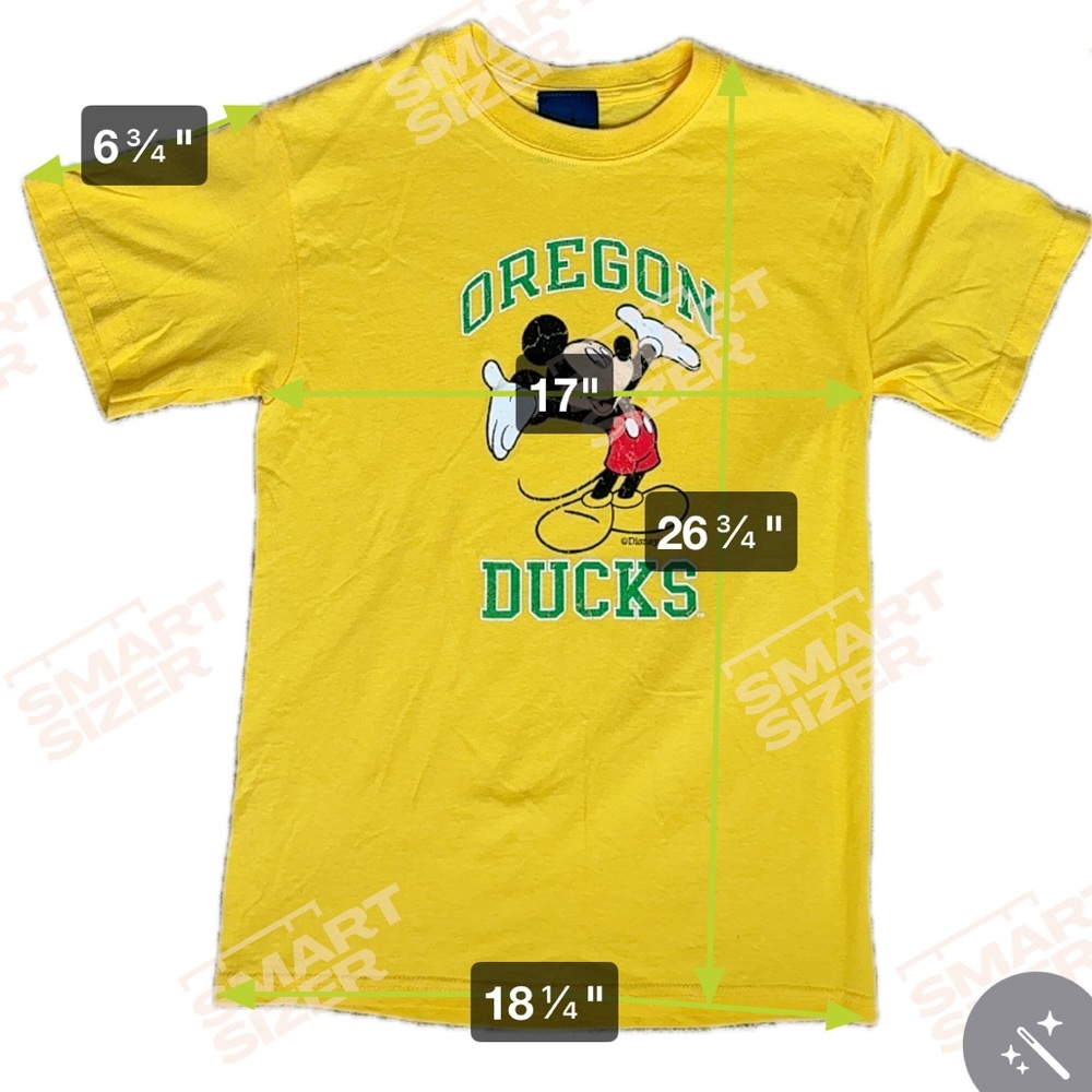 Disney - Unisex Oregon Ducks Mickey Mouse Disney T-Shirt - Size Small - Yellow‎ - Picture 4 of 6